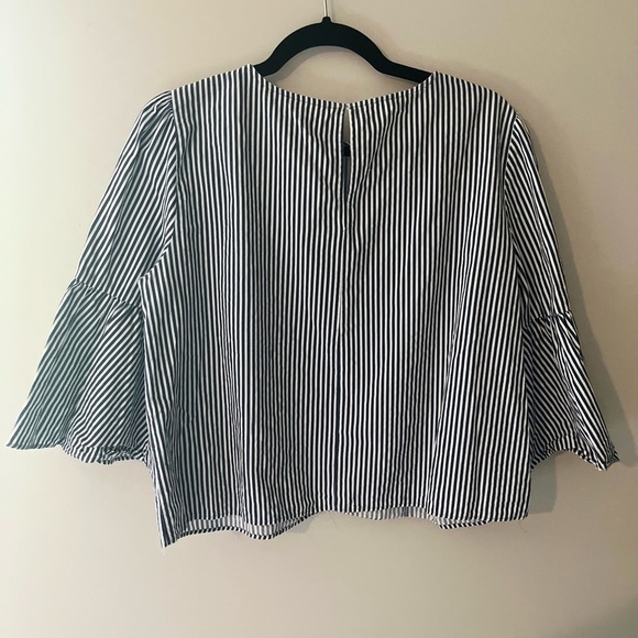 Zara Black and White Striped Blouse - Picture 6 of 10